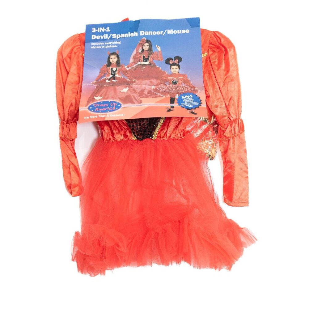 3-In-1 Devil/Spanish Dancer/Mouse Costume Size M For Kids By Dress Up America
